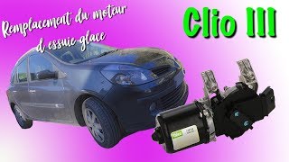 Remplacement moteur essuie glace clio 3 [upl. by Bettina405]