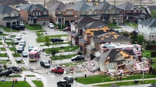 Barrie Ont hit by sudden tornado damage and injuries reported [upl. by Heyde]