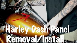 How To Remove amp Install Harley Fuel Tank Dash Panel ConsoleDIY [upl. by Lalat]