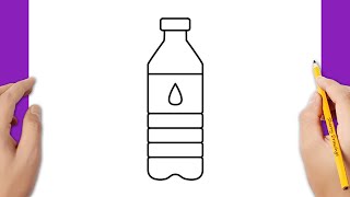 How to draw a water bottle step by step [upl. by Eruza25]