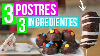 3 Postres con 3 Ingredientes SIN HORNO  RebeO [upl. by Olzsal]