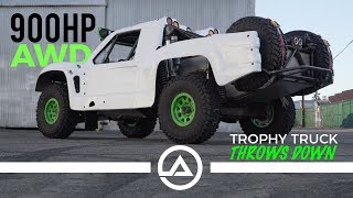 900HP AWD Trophy Truck throws down [upl. by Adnilrev]