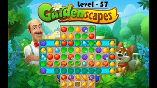 Gardenscapes Level 57  2020 No Boosters solution of Level 57 on Gardenscapes Hard Level [upl. by Caia136]