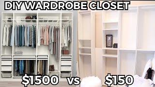 DIY IKEA PAX WARDROBE CLOSET on a 150 BUDGET Open Closet Filming Room Makeover [upl. by Bohi]