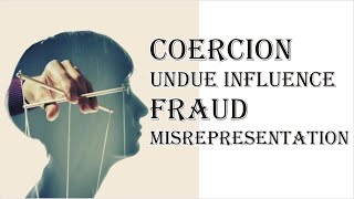 Coercion Undue Influence Fraud Misrepresentation  Indian Contract Act 1872  Law Guru [upl. by Adnarb]