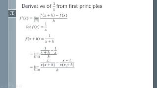 How to Find the Derivative of 1x from First Principles [upl. by Hairehcaz]