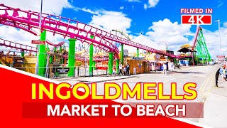 INGOLDMELLS  Ingoldmells Market Fantasy Island to the beach to see whats open in Ingoldmells [upl. by Manvell]