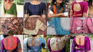 Blouse Designs 2024 Latest Images Using Potli Button Blouse Back Neck DesignBlouse Design Back Side [upl. by Karla395]