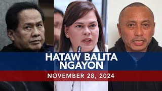 UNTV Hataw Balita Ngayon  November 28 2024 [upl. by Aratas]