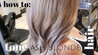 how to tone ASH BLONDE hair [upl. by Arrik692]