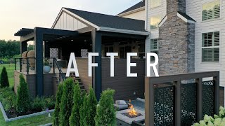 INCREDIBLE BACKYARD MAKEOVER Covered Deck and Patio Transformation Time Lapse [upl. by Butler]