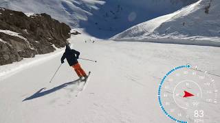 The Sarenne Alpe d’Huez 2019 in 4k skiing over 100 KPH longest black run in Europe [upl. by Sackville]