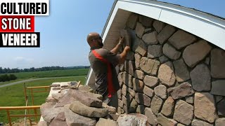 Installing Cultured Stone Veneer Fieldstone Homesteading [upl. by Yentruocal]