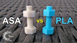 ASA vs PLA 3D printed bolts and screw nuts [upl. by Gardal]