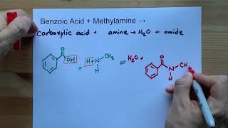 Benzoic Acid  Methylamine   Amide Reaction [upl. by Aierb434]