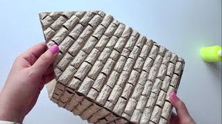 DIY Miniature House with bricks  Cardboard idea  Paper craft tutorial [upl. by Anohsal452]