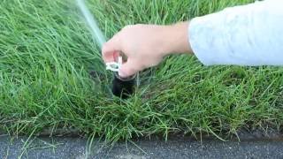 How to Adjust a Hunter Rotary Style Sprinkler Head [upl. by Nwotna]