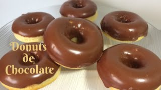 Como hacer DONUTS de CHOCOLATE AL HORNO [upl. by Anaerb]