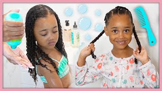 Curly Hair Weekly Wash amp Style Routine for Little Girls [upl. by Keligot]