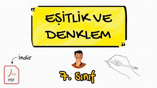 Eşitlik ve Denklem  7 Sınıf  PDF [upl. by Animrelliug]