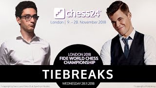 CarlsenCaruana Tiebreaks  2018 FIDE World Chess Championship [upl. by Marilla]