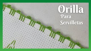 🍀 Orilla para Servilletas de una sola vuelta para principiantes  104 [upl. by Arriet]