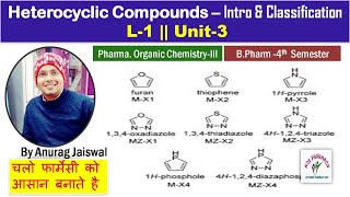 Heterocyclic Compounds  Introduction amp Classification  L1 Unit3 POC III [upl. by Oringa]