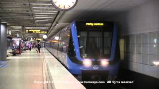 SL Tunnelbana  Metro at Danderyds sjukhus Stockholm Sweden [upl. by Sarad]