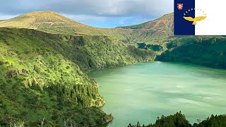 Azores Flores Island Ilha das Flores  volcano lakes Santa Cruz Lajes Fajãzinha etc [upl. by Eliathas]