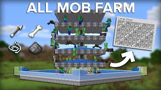 Minecraft All Mob Farm  10000 Items Per Hour  Easy Build [upl. by Nellek]