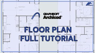 ArchiCAD 24 Complete Floor Plan Tutorial Start to Finish [upl. by Anaiuq]