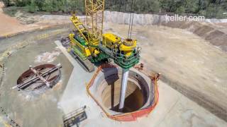 Large Diameter Shaft Drilling Timelapse  Keller [upl. by Nireil]