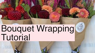 HOW TO WRAP BOUQUETS IN KRAFT PAPER  PepperHarrow Farm [upl. by Anad]