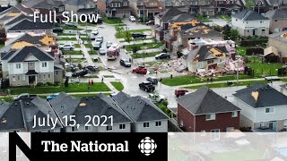 CBC News The National  Barrie tornado Unmarked graves report Olympic restrictions [upl. by Elehcim]