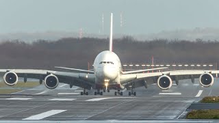 AIRBUS A380 vs BOEING 747  Landing  Departure  Which one do you like more 4k [upl. by Llorrac]