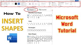 How to Draw Shapes in Microsoft Word Tutorial  Shapes Tool [upl. by Rusert]