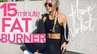 15min FAT BURNER WORKOUT  Full Body At Home HIIT Workout [upl. by Rawdin]