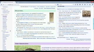 Navigating Wikipedias front page [upl. by Colwen]