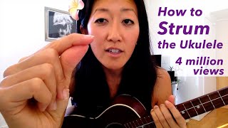 How To Strum the Ukulele  Beginner Uke Tutorial [upl. by Ellenaj]