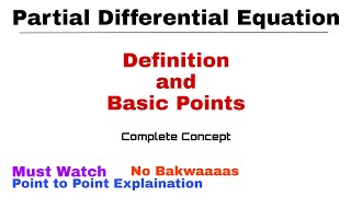 1 Partial Differential Equation  Basic Points  PDE [upl. by Gerrald416]