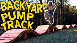 Building a WOODEN Pump Track in our Backyard [upl. by Netsirhc720]