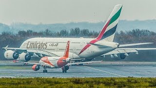 AIRBUS A320 OVERTAKES an AIRBUS A380 in a TRAFFIC JAM and DEPARTS first 4K [upl. by Ginsberg]