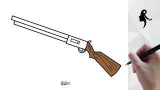 HOW TO DRAW A GUN IN EASY STEPS [upl. by Safko]