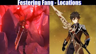 Genshin Impact  Festering Fang Starsilver Ore amp Strange Tooth Locations [upl. by Aerdnaid950]