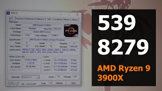 CPUZ Benchmark AMD Ryzen 9 3900X [upl. by Landes]