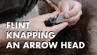 Flint Knapping an Arrow Head [upl. by Bartel]