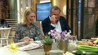 Totalt sammanbrott Jenny och Steffo skrattar hjäl sig  Nyhetsmorgon TV4 [upl. by Etteloc]