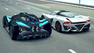 Bugatti Bolide vs SSC Tuatara  Drag Race 20 KM [upl. by Cadmann]