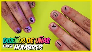 10 DISEÑOS de UÑAS para HOMBRES  SENCILLOS y FÁCIL 🔥😎 [upl. by Merlin]