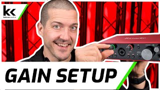 How To Setup Gain on Focusrite Scarlett 2i2 [upl. by Dahs]